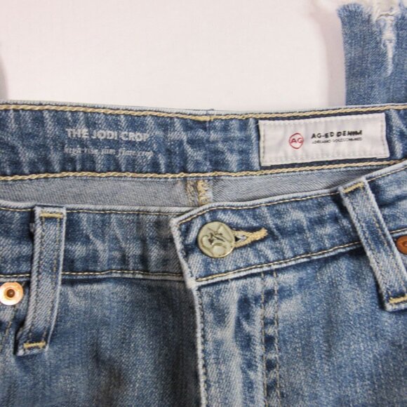 AG Adriano Goldschmied The Jodi Crop Jeans Raw Hem High Rise Size 31 - Picture 4 of 6
